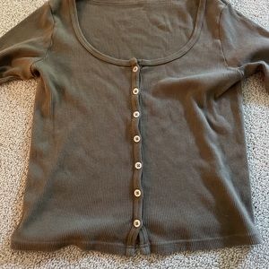 Long sleeve button up brown Brandy shirt